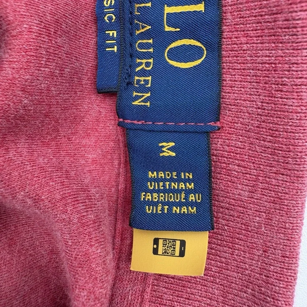 Polo Ralph Lauren Mens Medium Red Classic Fit Cotton Pique Short Sleeve Polo